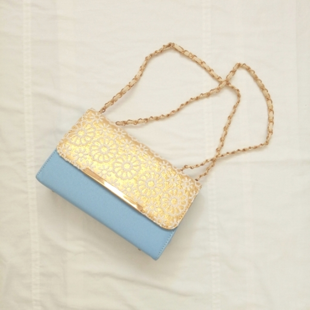Blue & Gold Handbag/Crossbody Bag